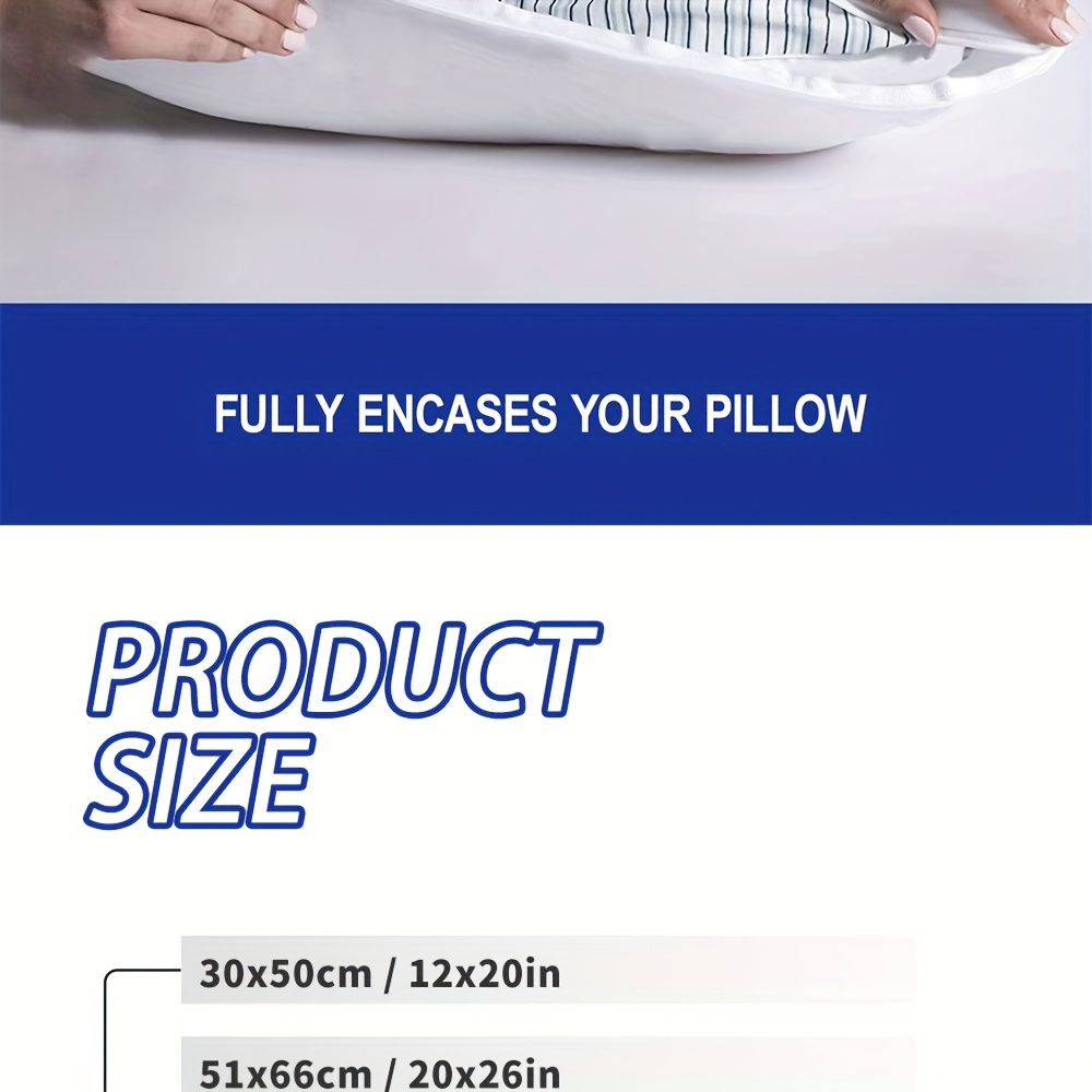 waterproof pillow protector cover   polyester knitted fabric ultra soft breathable thickened white pillowcase machine washable water resistant with zipper closure active printing 110  weight details 4