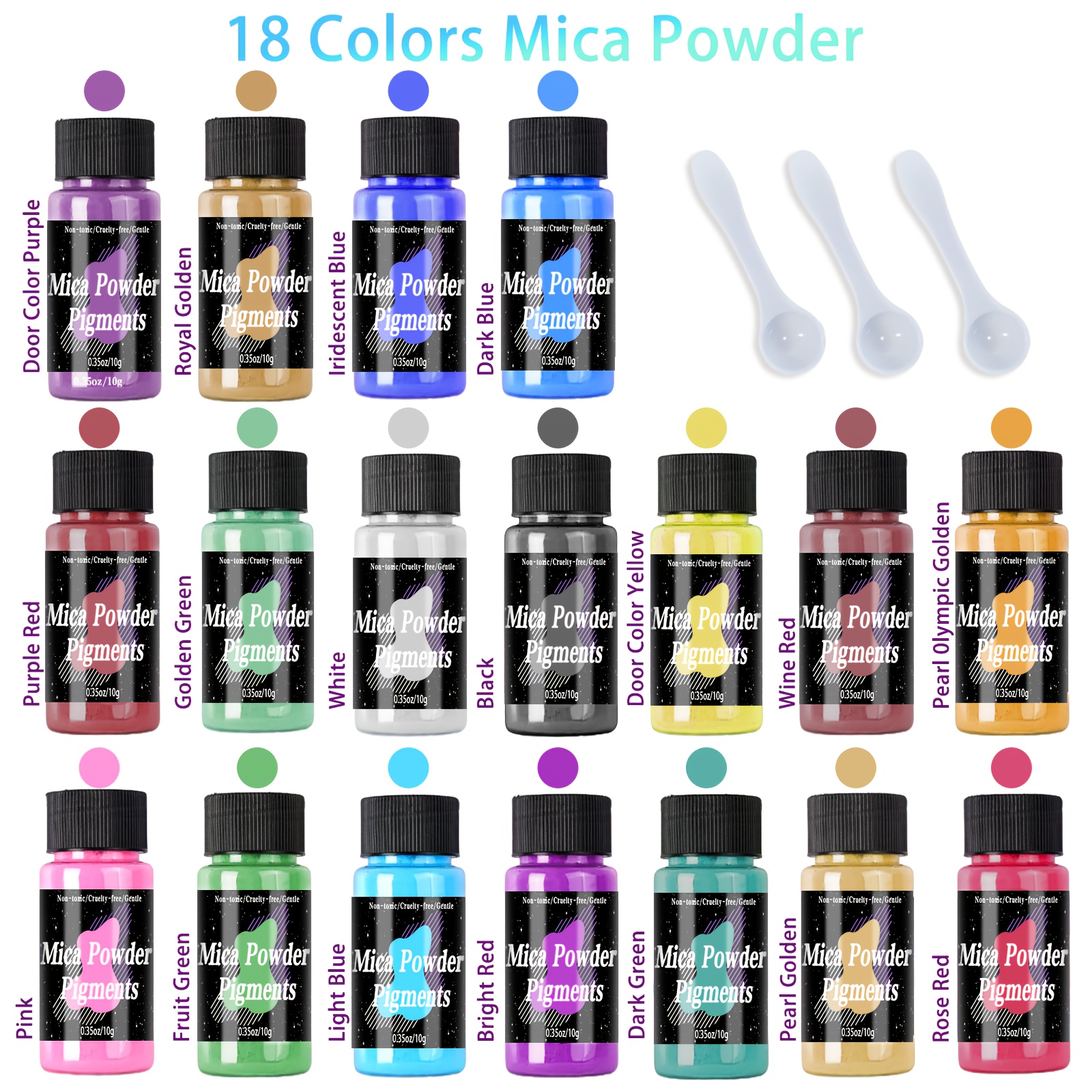 18 Colors Mica Powder For Epoxy Resin/uv Resin- Color Pigment For Epoxy Resin Dye, Candle Making, Smile, Car Paint, Jewelry Making, Crafting Projects Etc
