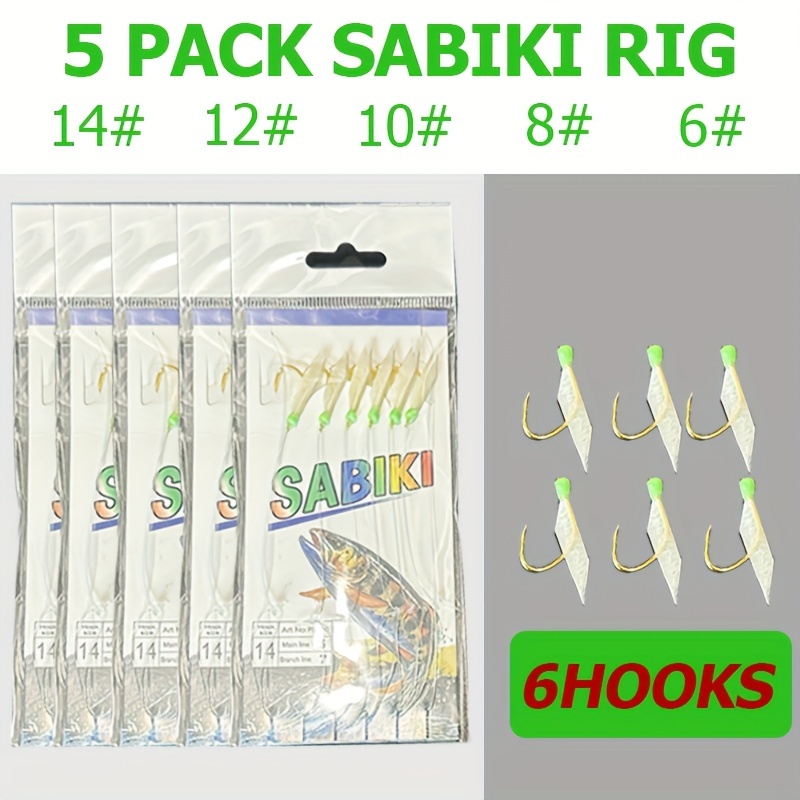 

5pcs Rigs, Fishing Flasher Rigs, Glow Fishing Beads, Hooks For Freshwater And Saltwater