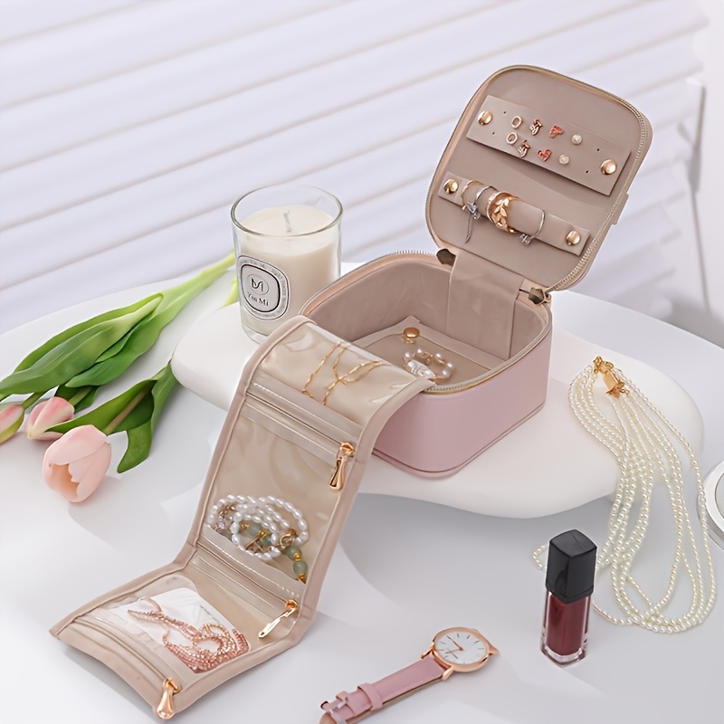 Customizable Solid-color Handheld Jewelry Storage Case
