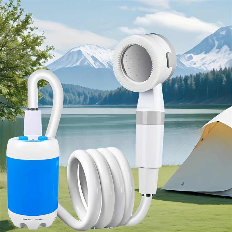 TEMU Portable Shower Pump And Outdoor Camping Shower (5600mah); Suitable For Washing Cars And Motorcycles, Showering While Hiking Or Camping, Beach