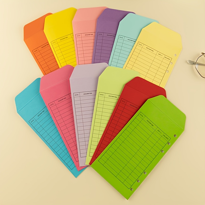 Temu – TEMU Office Supplies 12pcs/1set Kit For Teens – Includes Durable Pp Cash Envelope Binder With Monthly & Weekly Trackers And Budget Stickers