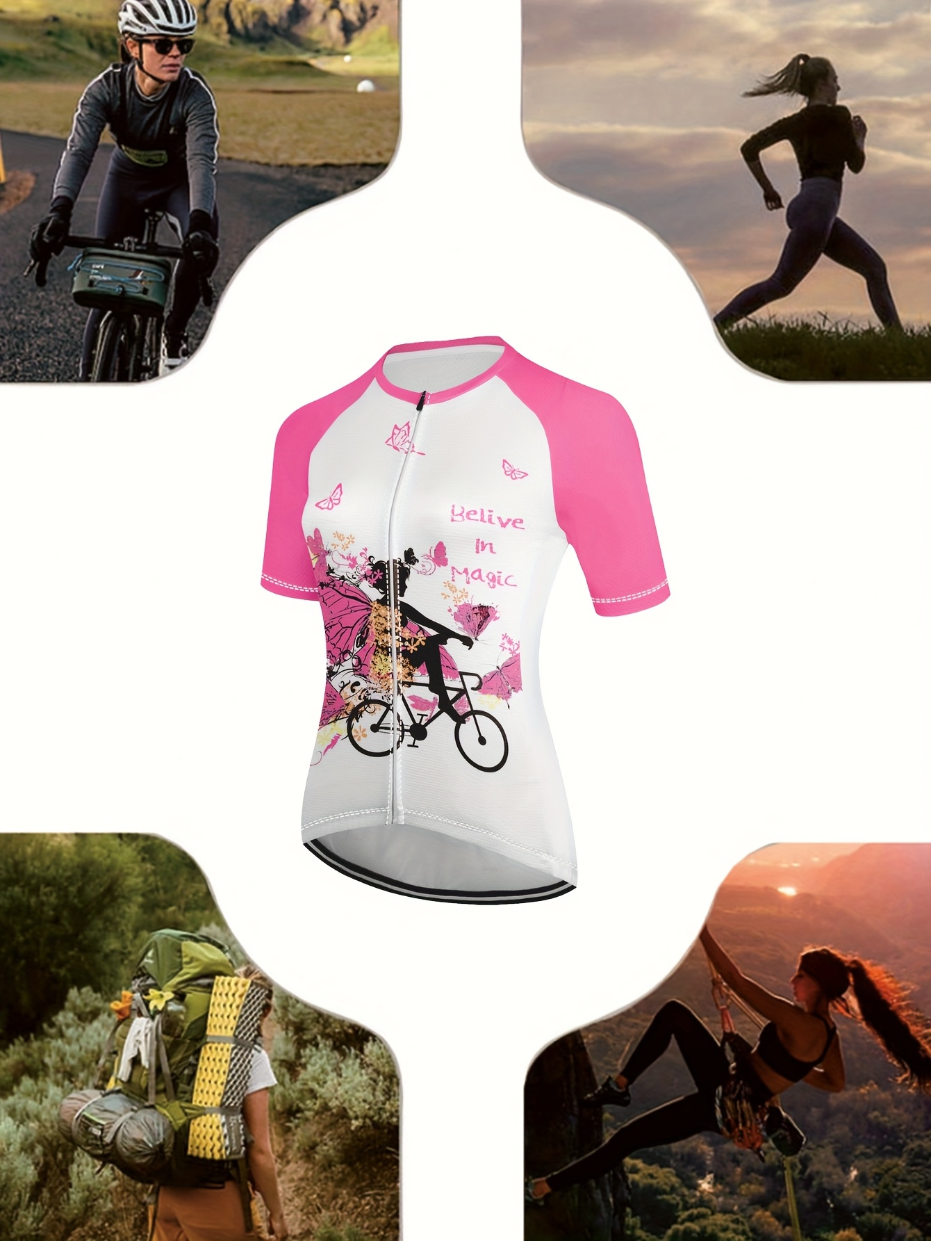jersey ciclismo rosa mujeres diseño impresión 3d Temu Mexico
