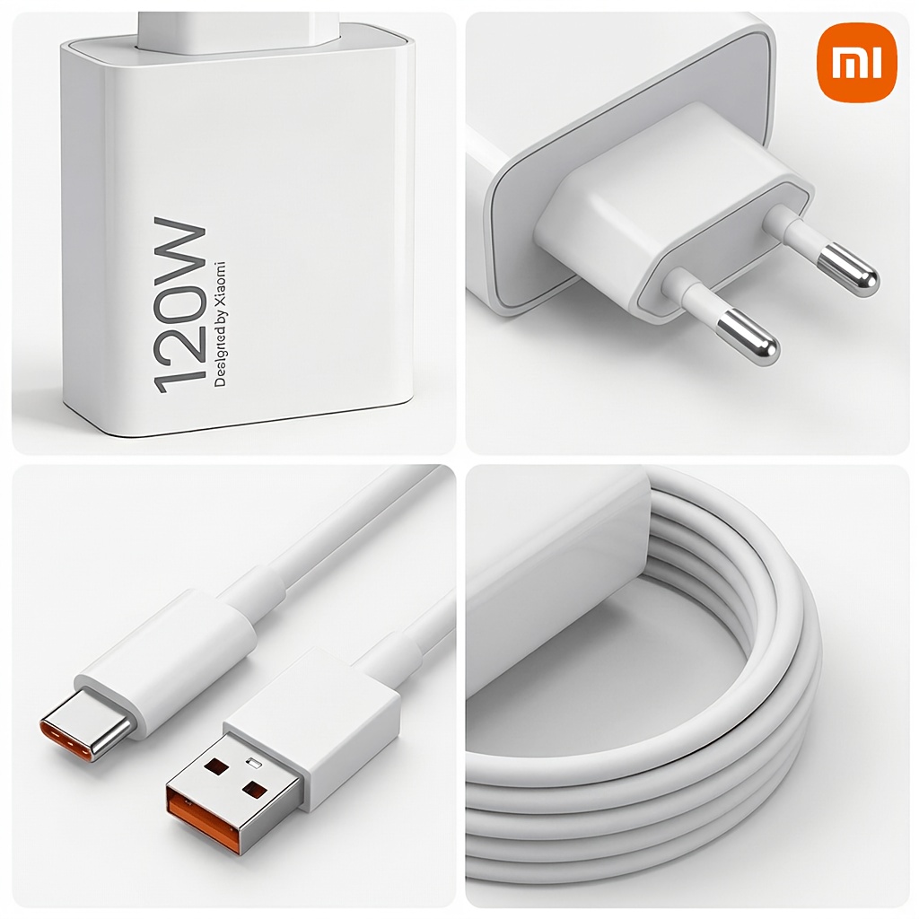 120W za Xiaomi, Stenski Polnilnik Tip-A & 1m Podatkovni Kabel, Največ 120W Hitro Polnjenje, Široko Združljiv s 66W/27W/15W