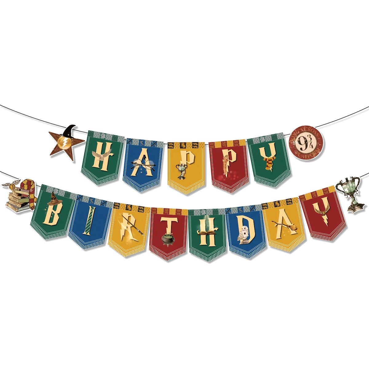 Image of -themed Birthday Banner Set, With Vintage Colors And Exquisite Patterns Complementing , Can Add A Unique Magical Touch For A -themed Birthday Party Or An Gathering.