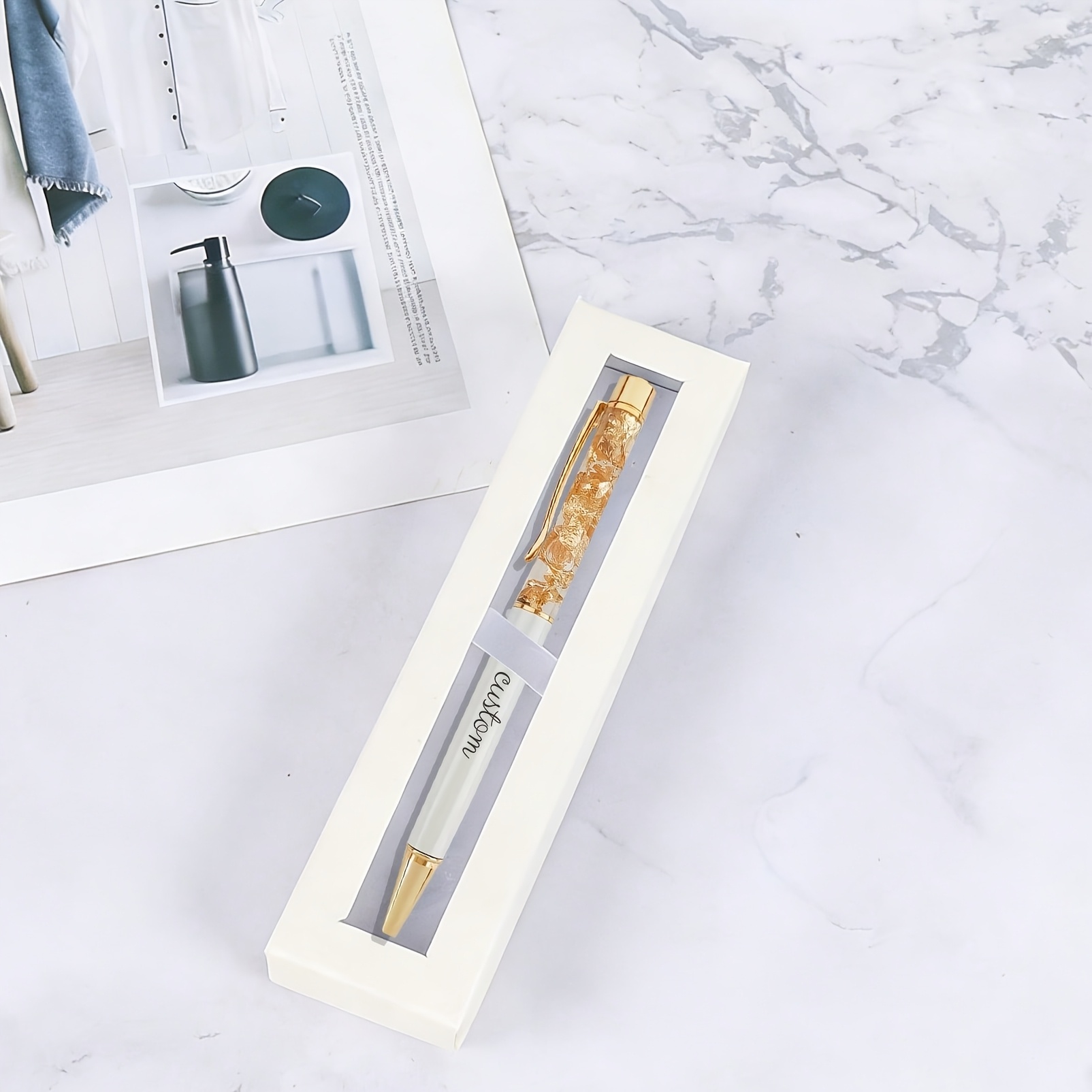TEMU Stylo à bille en métal personnalisable (avec boîte cadeau), stylo d'enseignant personnalisé, de stylo à bille personnalisé pour , , les de