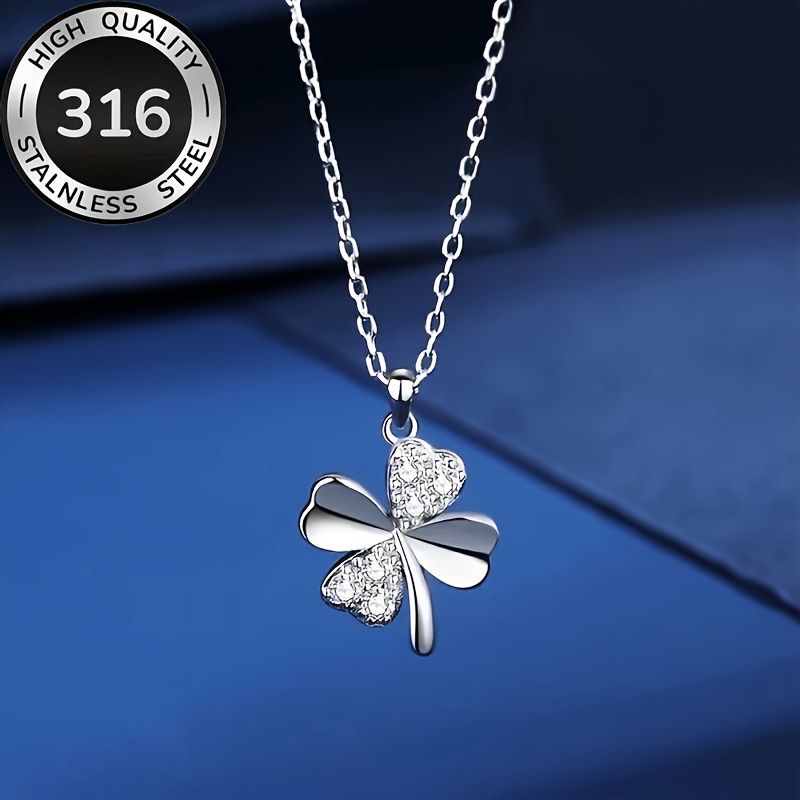 Steel Hypoallergenic Clover Necklace, Suitable For , A Gift For All