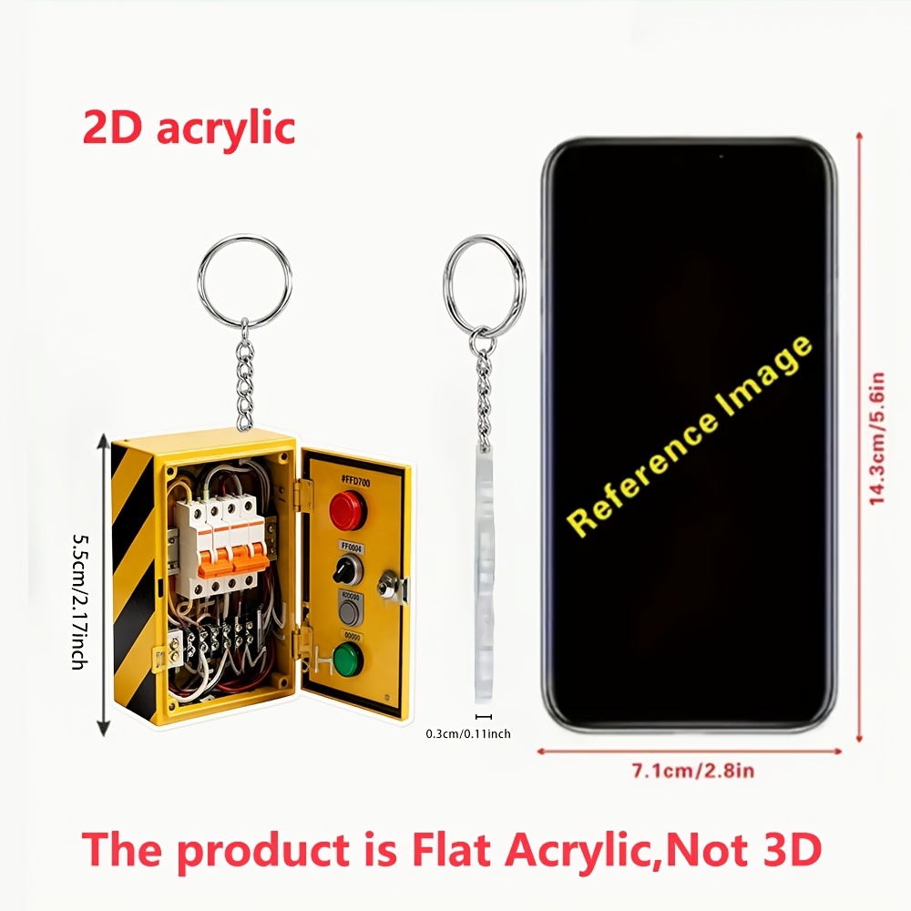TEMU 2d Flat, 2d Flat Acrylic Keychain, 1pc Pack. Used As A Backpack Charm, Car Key Accessory, Or Student Schoolbag Ornament. Creative Decorative