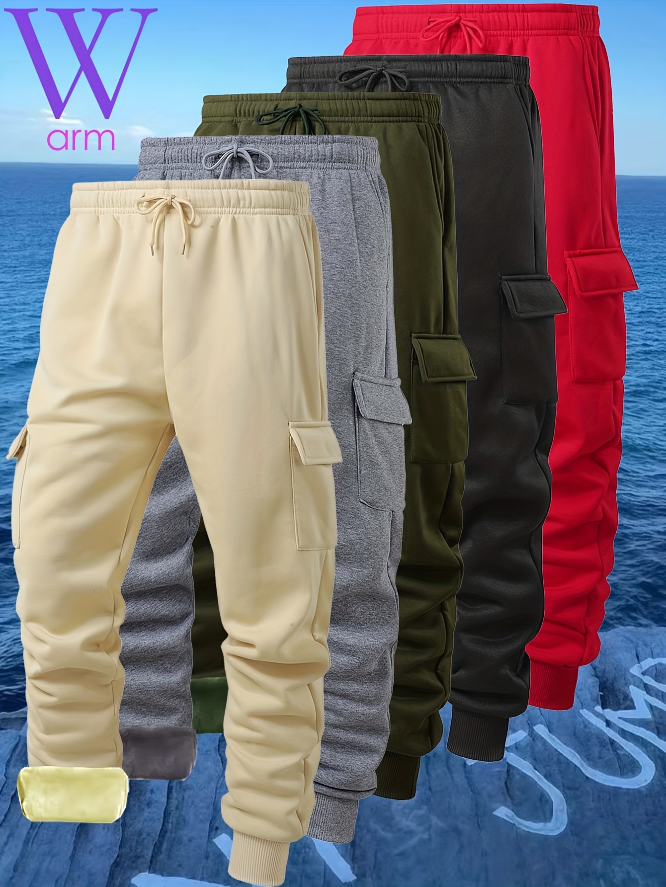 Jogger Cargo Homme Pantalon Long Chaud et Décontracté pour Couple Style Urbain Tendance, Nouveautés d