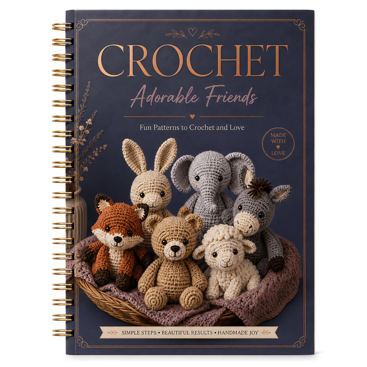 TEMU Carnet de Crochet Créatif - Adorables Amis Animaux A5, Fait Main, Enregistrement et Manuel d'Inspiration , Idéal pour les Passionnés de Tricot