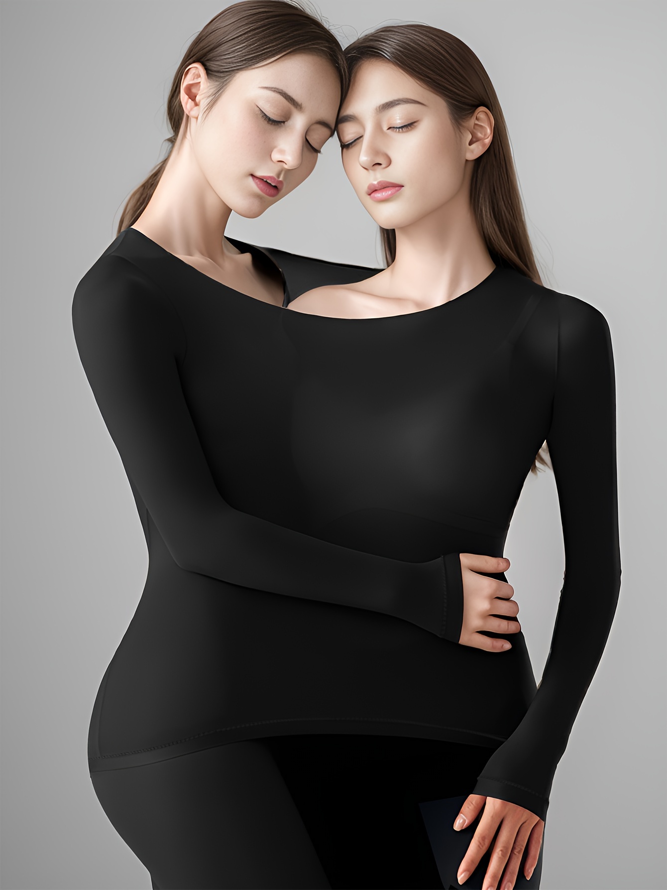 2022 Silk Velvet Women's Round Neck Long-neck Long-neck Long Pants Seamless  Women's Warm And Cold-resistant Underwear Set