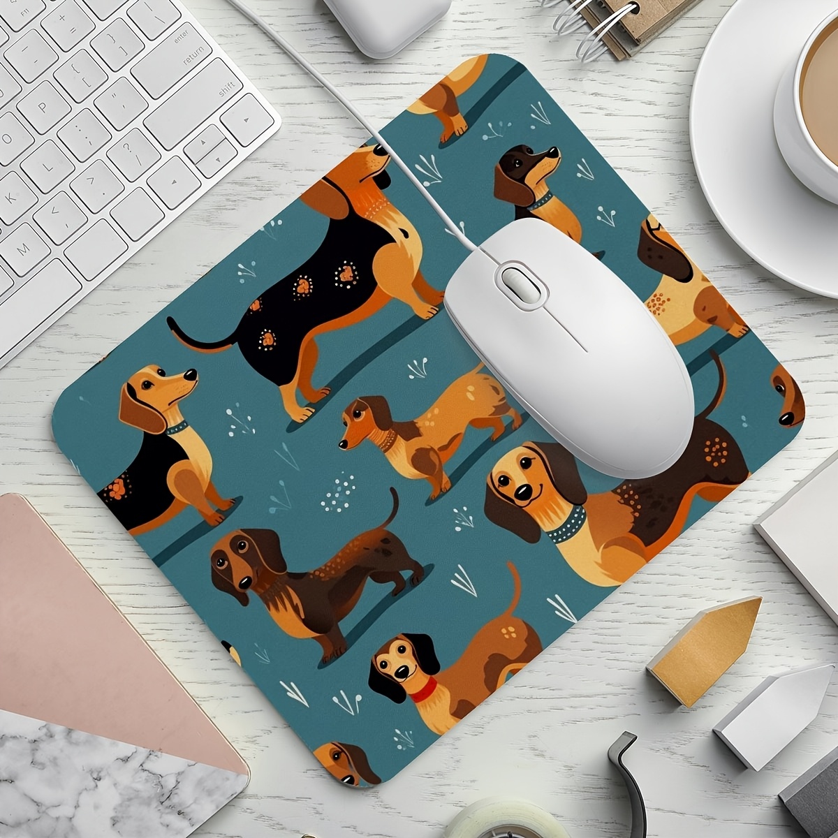 

Valentine's Day Printed Square Desk Mat Gaming Mouse Pad With Non-slip Rubber Bottom - 8.3x9.8 Inch Office And Gaming Mouse Pad