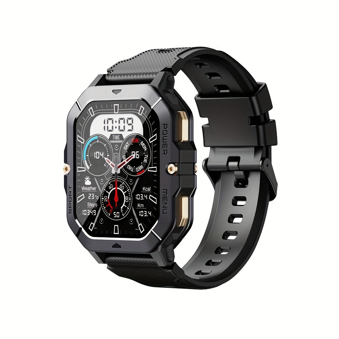 5.13 cm Full Screen Touch Smart Watch for Men with AI Voice, 100+ Sports Modes, Sleep, Step, Calorie, Pressure Monitoring, Calls And SMS Alerts, Sports Watch Smart Band for iPhone/Andriod - Image 5