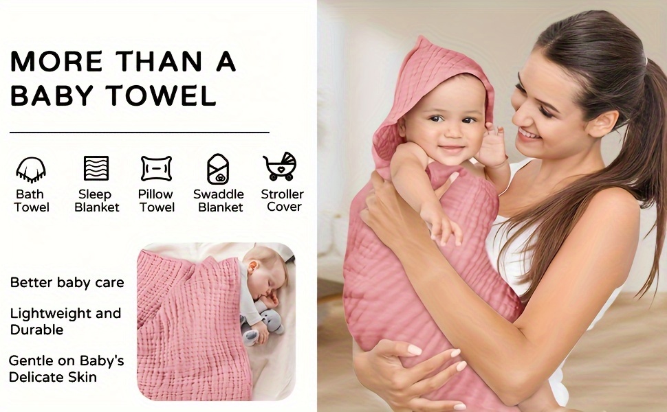 hooded baby bath towel     absorbent soft swaddle gentle bath towel with hood for infants 0 3 years hand wash baby   details 3