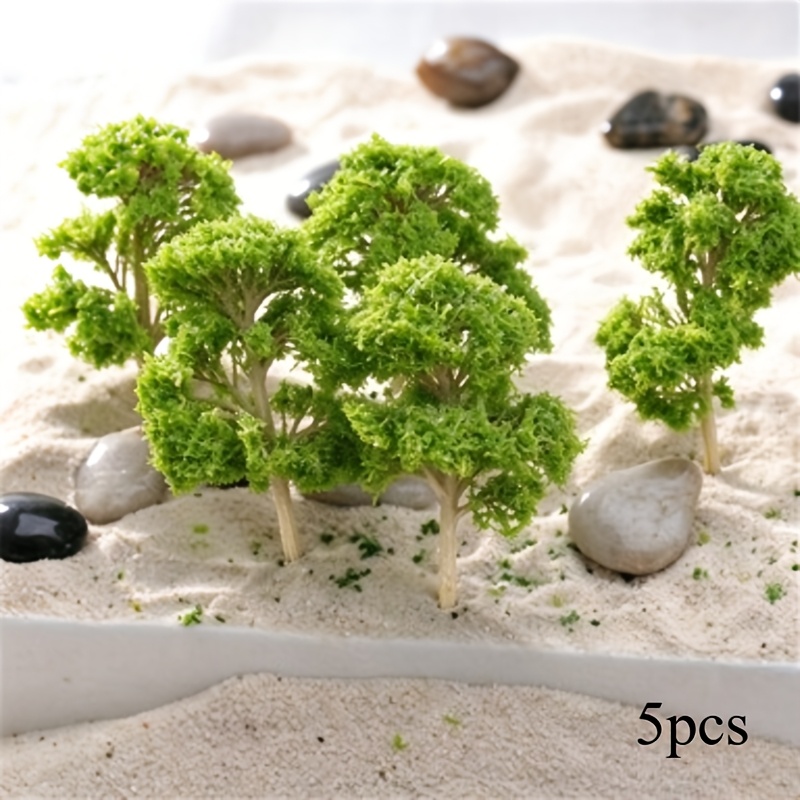 Image of 5pcs Model Trees Ornaments Decoration 4cm Railroad Diorama Scenery Plastic Scale Scene For Room Kitchen Decor