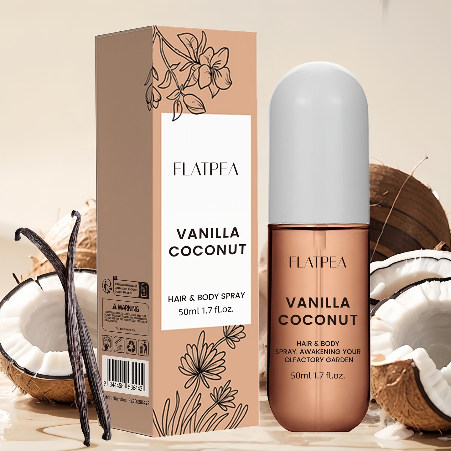 womens perfume spray coconut vanilla scent light fragrance with long lasting hold hair body fragrance spray womens eau de toilette alcohol   size 1 7fl oz suitable for daily use vacation parties ideal gift for girlfriend