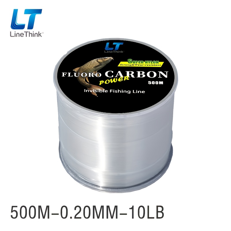 TEMU 500 di Filo da Pesca in Nylon, Filo da Pesca Singolo Invisibile, Rivestimento in Fluorocarbonio, Ultra-Resistente e Anti-Usura, Attrezzatura da
