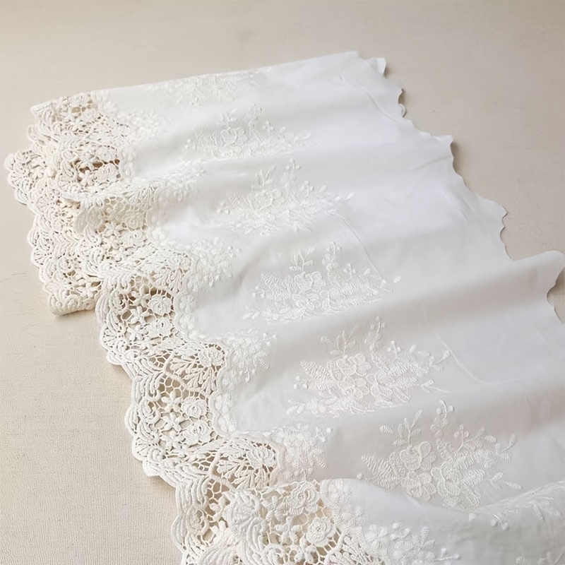 Hollow Cotton Embroidery Decorative Lace Width 36cm Curtain Collar Sleeves Wedding Additions Clothing