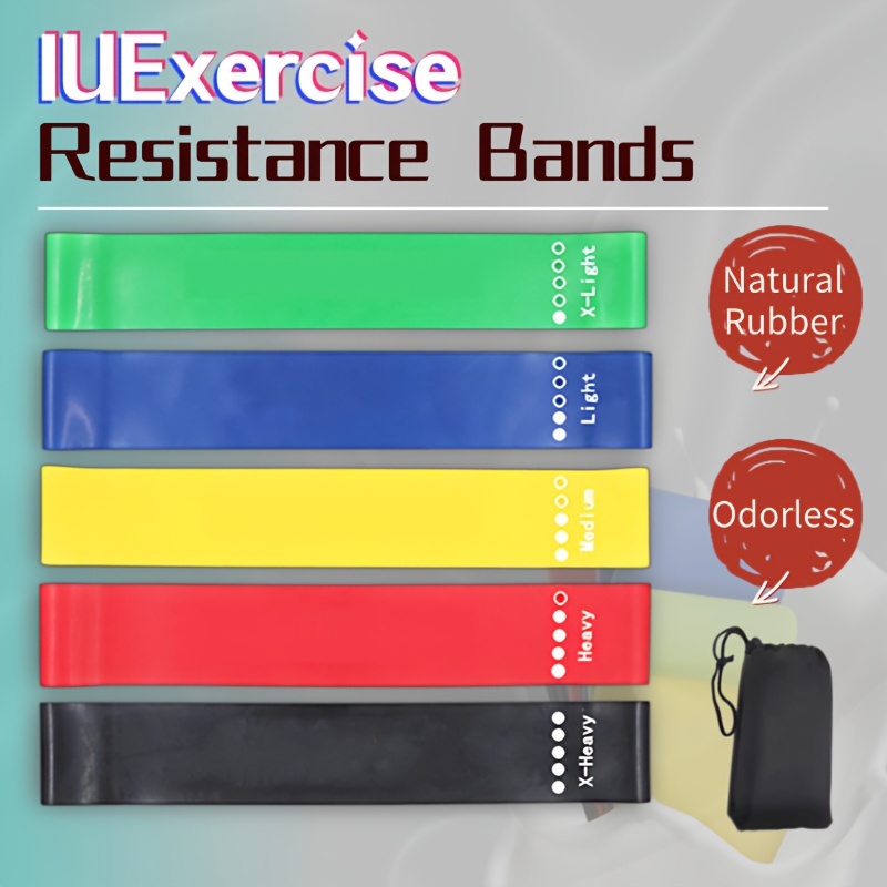 

5 Pcs, Natural Rubber Exercise Workout Bands For Women And Men, 5-40 Lbs., Stretch Bands For Booty Legs, Pilates Flex Bands