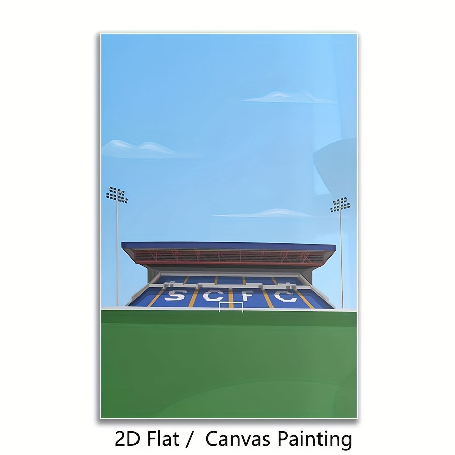 Impresión en Lienzo Sin Marco con Temática del Estadio Edgeley RK de Stockport en 2D Plano - Póster Retro Adecuado para Decoración del Hogar, Regalos para Fanáticos de Stockport, Él, Maestros - Decoraciones de Arte de Pared para Interiores/Exteriores, 2D Plano