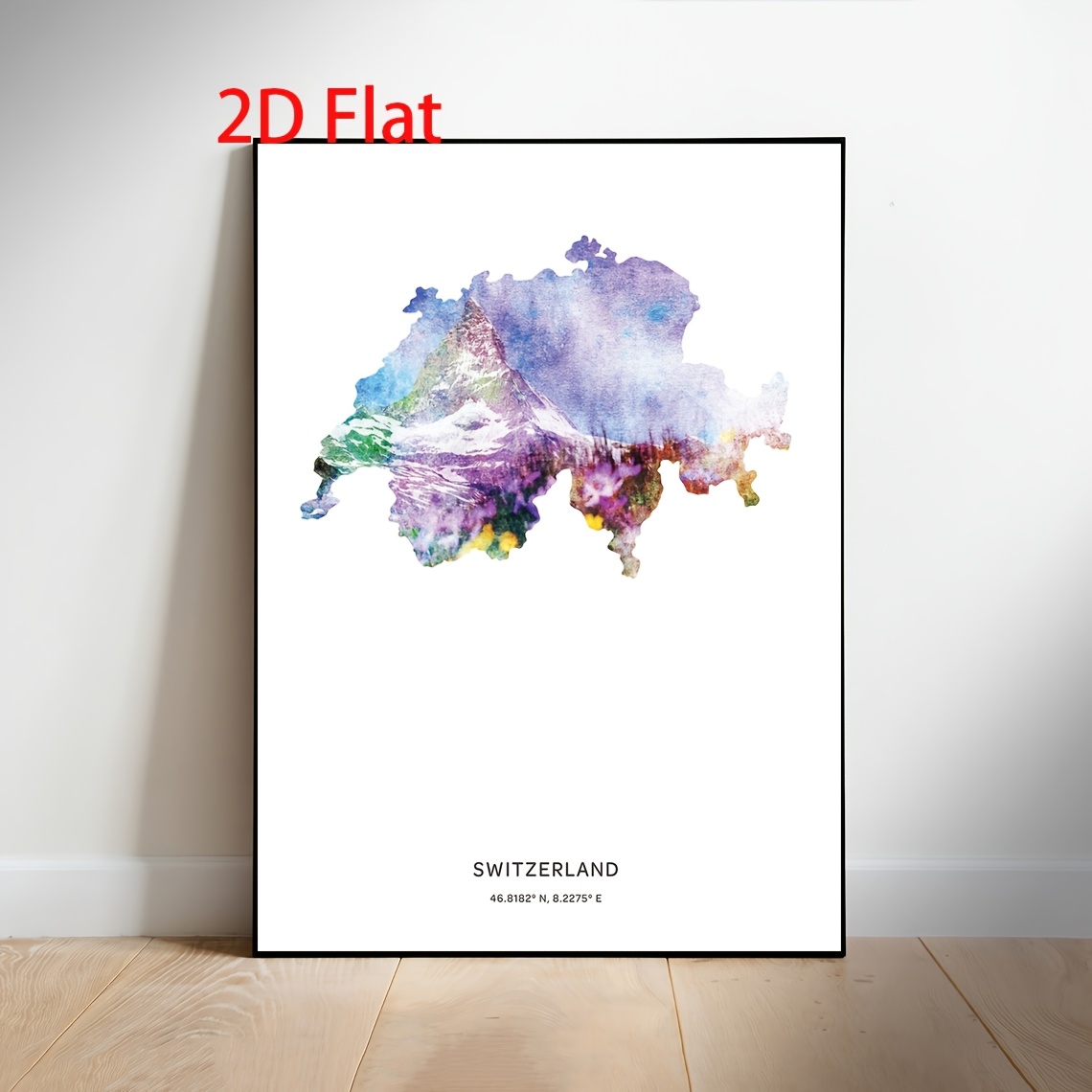 2D Flat Swiss Printmaking Canvas Art Poster, Unframed