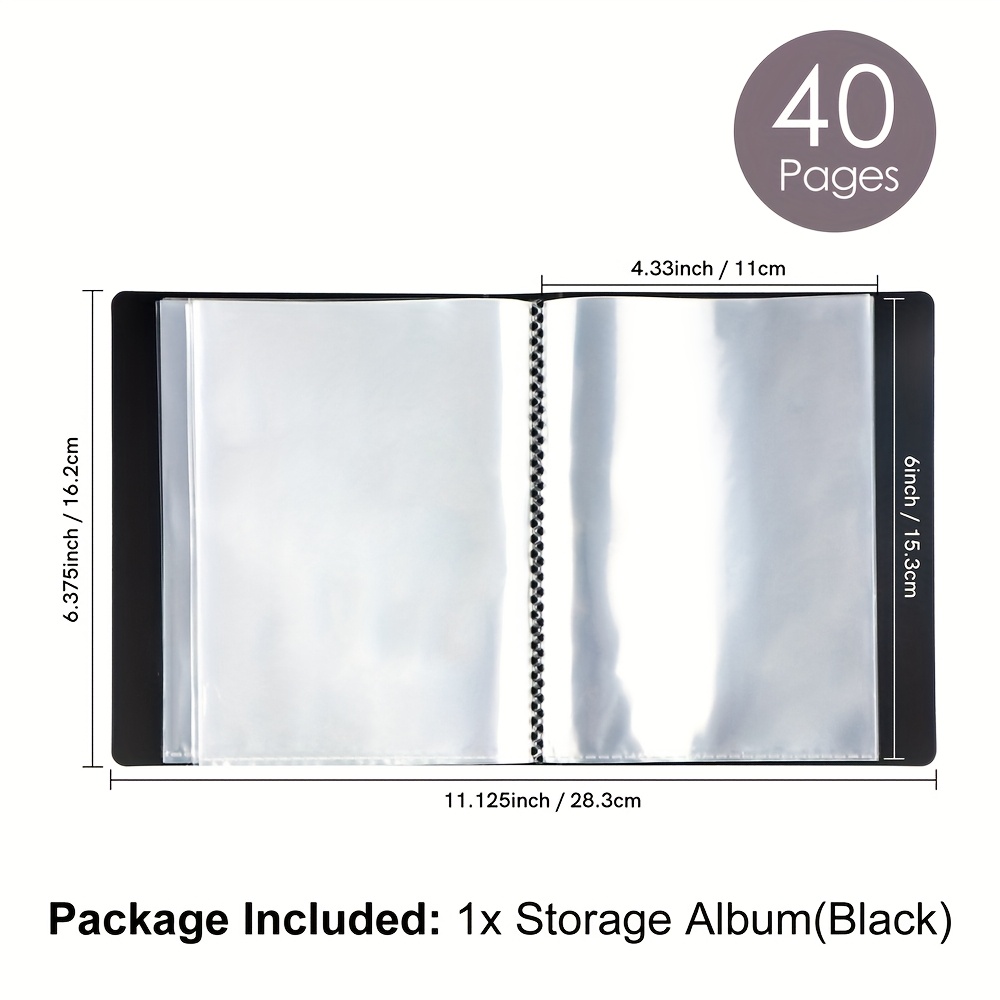 TEMU Album Photo en Plastique DESIGN A6 avec 40 Pages - Organisateur de Livre de Rangement d'Autocollants pour Fournitures Scolaires et de Bureau,
