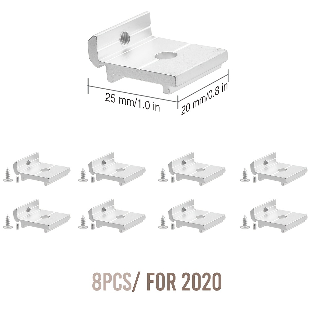 Image of 4pcs/8pcs Aluminum Profile Shelf Bracket - Eu Standard 2020 Compatible, Hole-equipped - Reliable Support For Diy Workbenches, Storage Cabinets, Display Shelves, Garage Stands, Heavy-duty Hardware