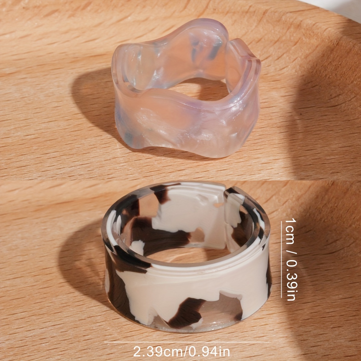 Geometric Resin Open Rings Set + All Match Rings Set