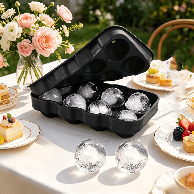 Appker Silicone Round Ice Cube Mold, Round Ice Cube Tray With Funnel, Suitable For Refrigerators, Easy-to-demold Round Ice Cube Tray, Suitable For Whiskey, Roostertails, And Bourbon