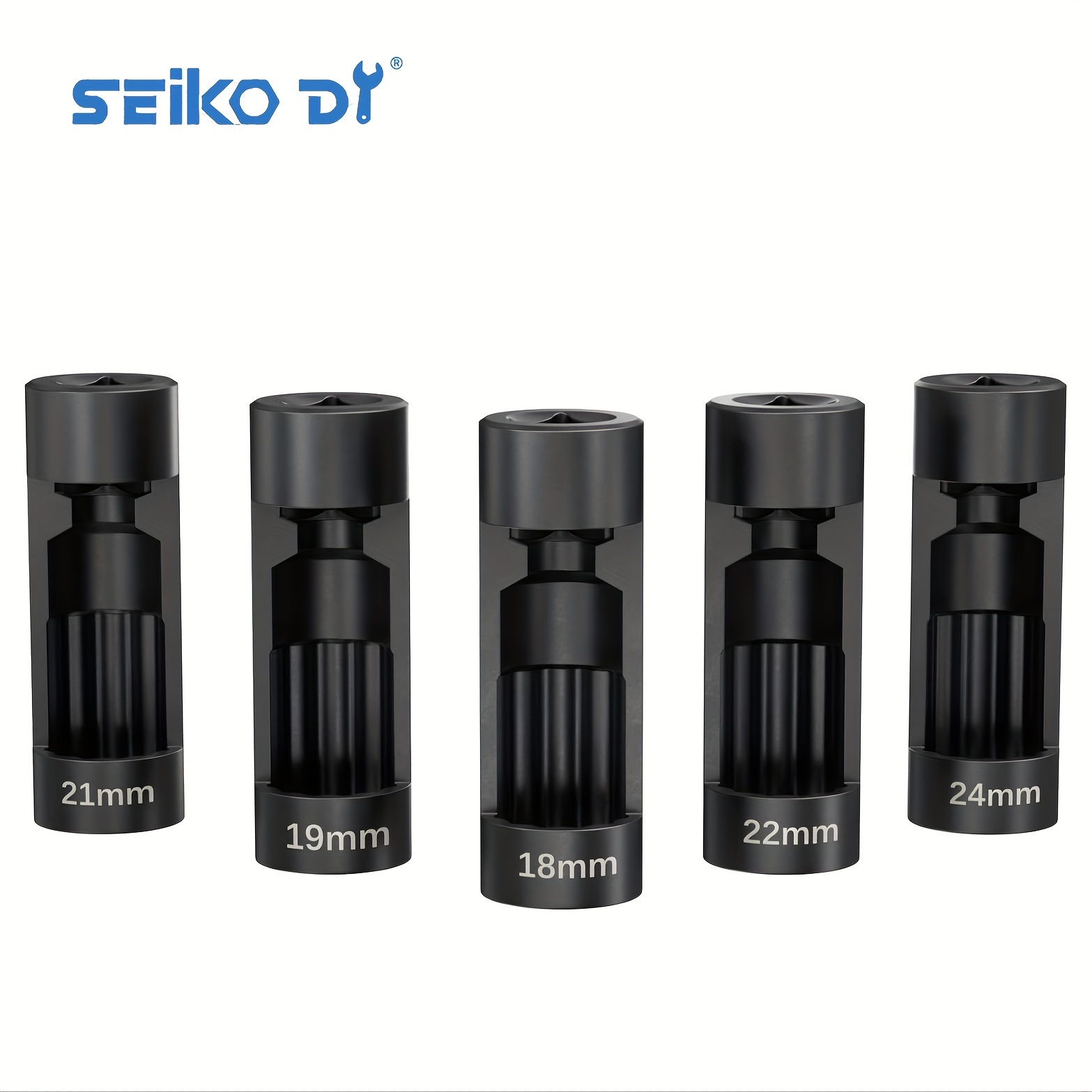 

5pcs Suspension Nut Socket Set - Easy Remove, 18mm To 24mm With 1/2" Drive, Car Maintenance, 12 Point, Socket Tool