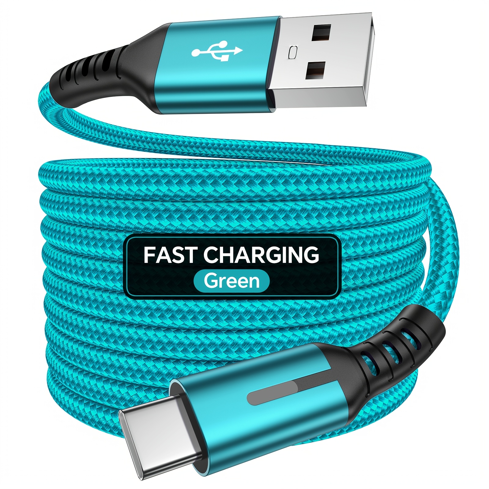 Cable de Datos Tipo-C de Carga Rápida, 100.58 cm / 201.17 cm Cable USB-C a USB-C Trenzado, Compatible con for Samsung, Xiaomi, Redmi, OPPO, OnePlus, etc
