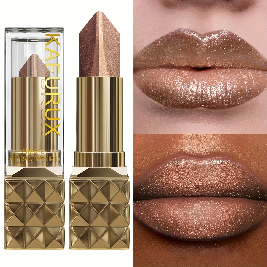 Image of Kafurux Lipstick - Waterproof Matte Lipstick With Sparkle Finish, Long-lasting Makeup, Vibrant Colors, Brown & Pink Shades, Lip Gloss & Lip Liner Pen For All Light Beige Types