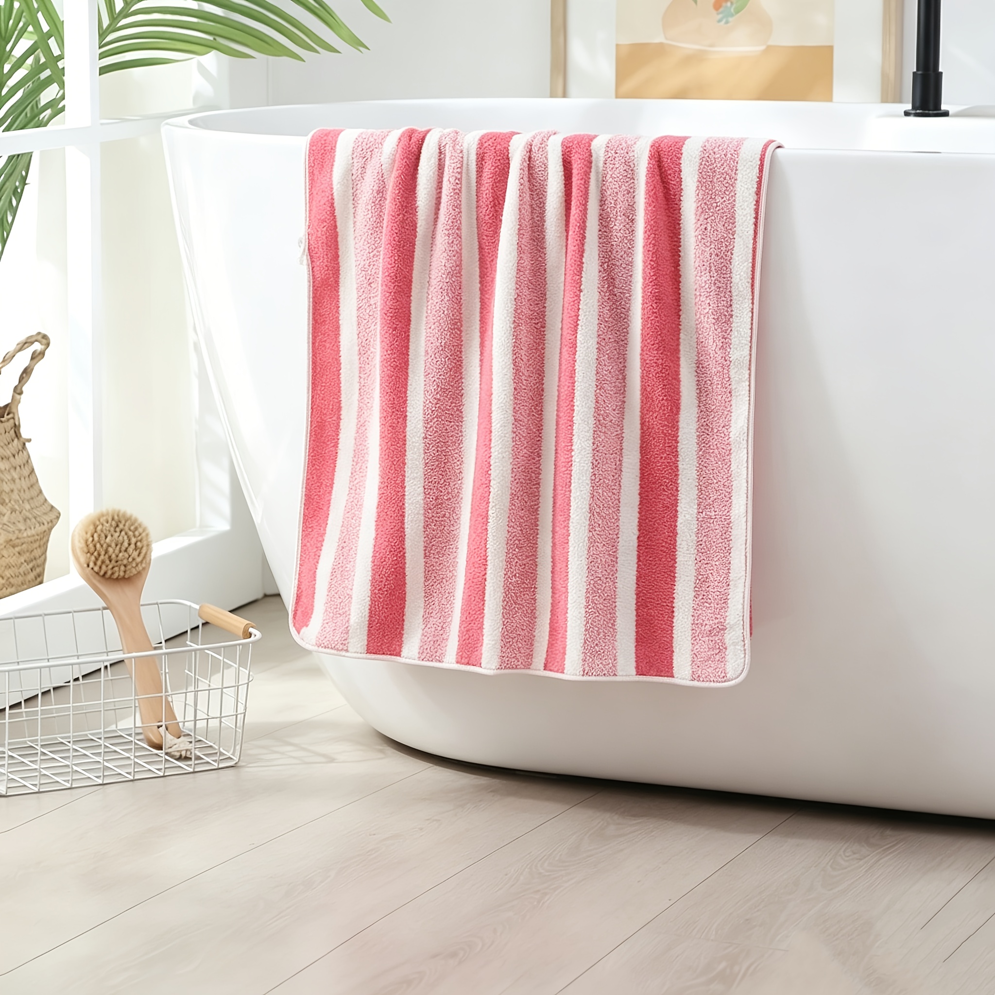 TEMU [peejaa] 1pc Bath Towel Fiber High-absorbent Towel, Skin-friendly Quick-dry Non-shedding, High-absorbent Soft Sports Towel Yoga Fitness Spa