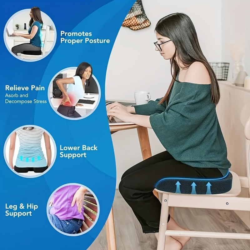 seat cushion lumbar support pillow with adjustable strap chair cushions for adjustable shoulder strap back support with washable cover memory foam for car travel and wheelchair black Product details 4