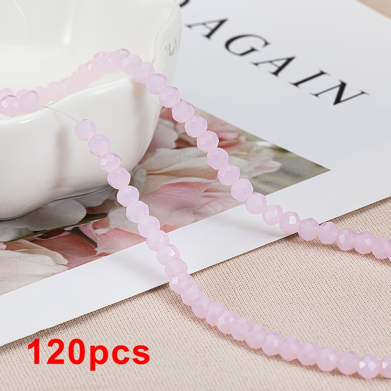 TEMU 120pcs Perles Rondelles en Verre Tchèque Cristal Autriche Facettées Diamantées pour Bracelet Collier Bijoux Fournitures de Fabrication