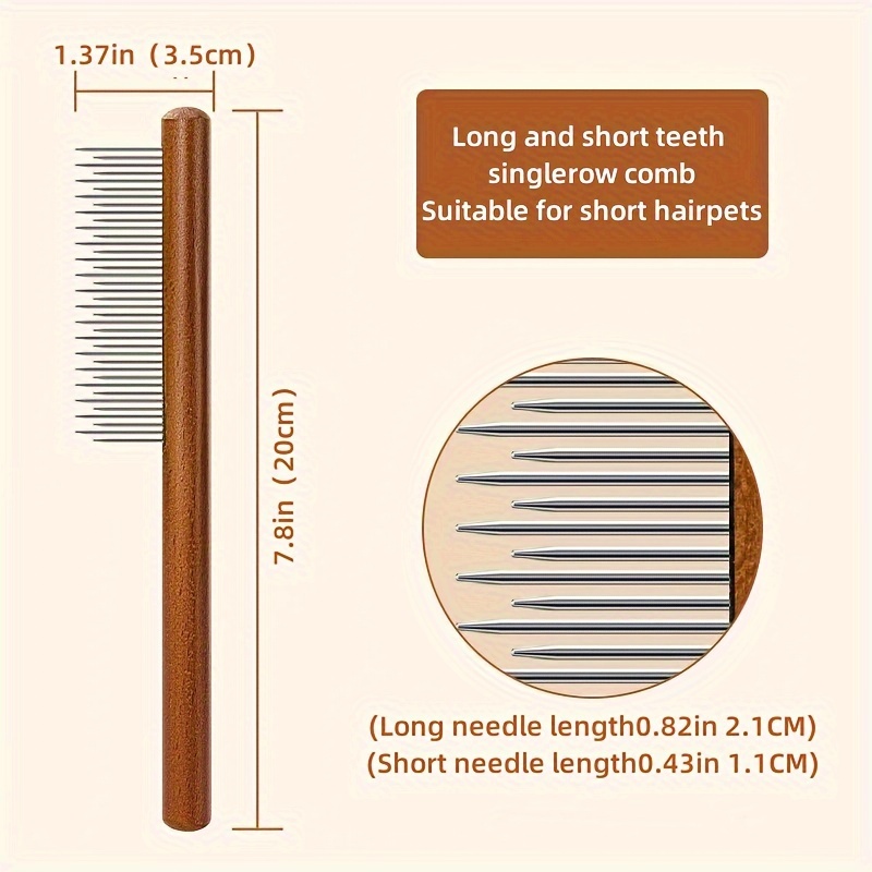 Image of 1pc, Stainless Steel Cat Comb, Pet Hair Remover, Cat Hair Comb, Pet Grooming, Dog Brush, Cleaning Tools, Pet Supplies