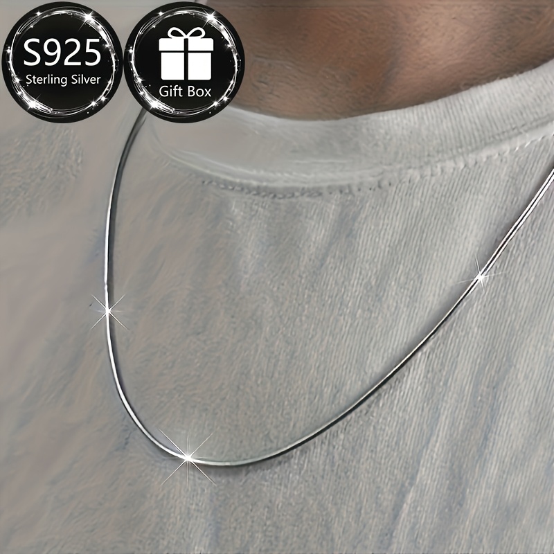 925 Sterling Silver Snake Bone Chain Necklace