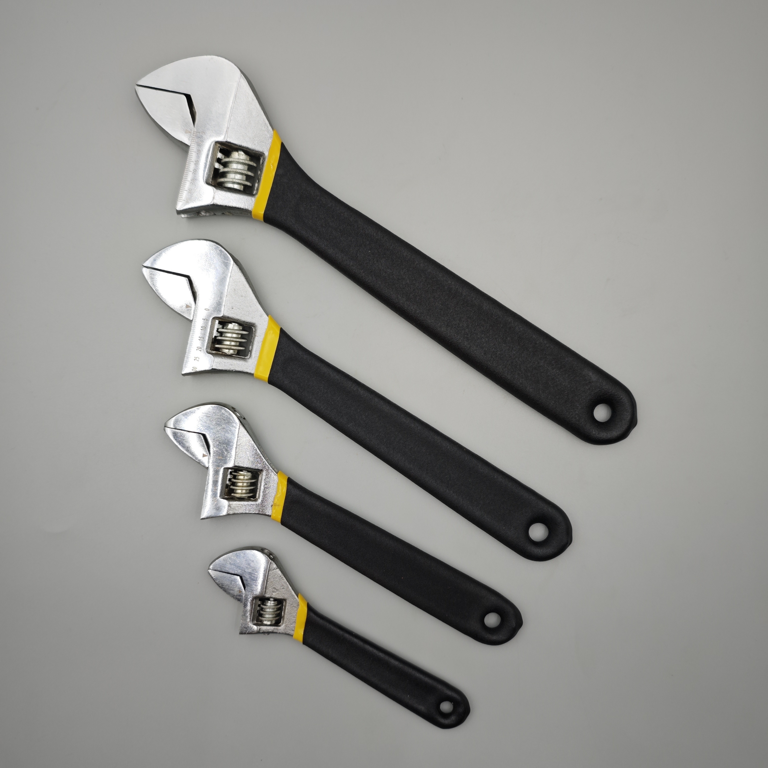 

Adjustable Wrench Set - 6/8/10/12 Inch, Non-slip Grip, Steel Construction For Industrial Use