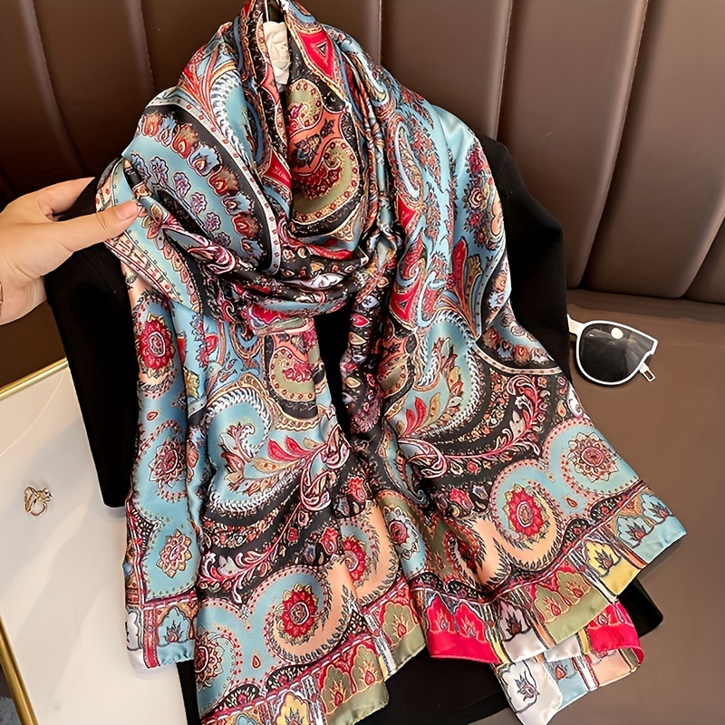 E-shop 180cm Extra Großes Vintage Paisley-Muster Schal Wickeltuch Mehrzweck Bohemian-Stil Modisches Freizeit Strandtuch