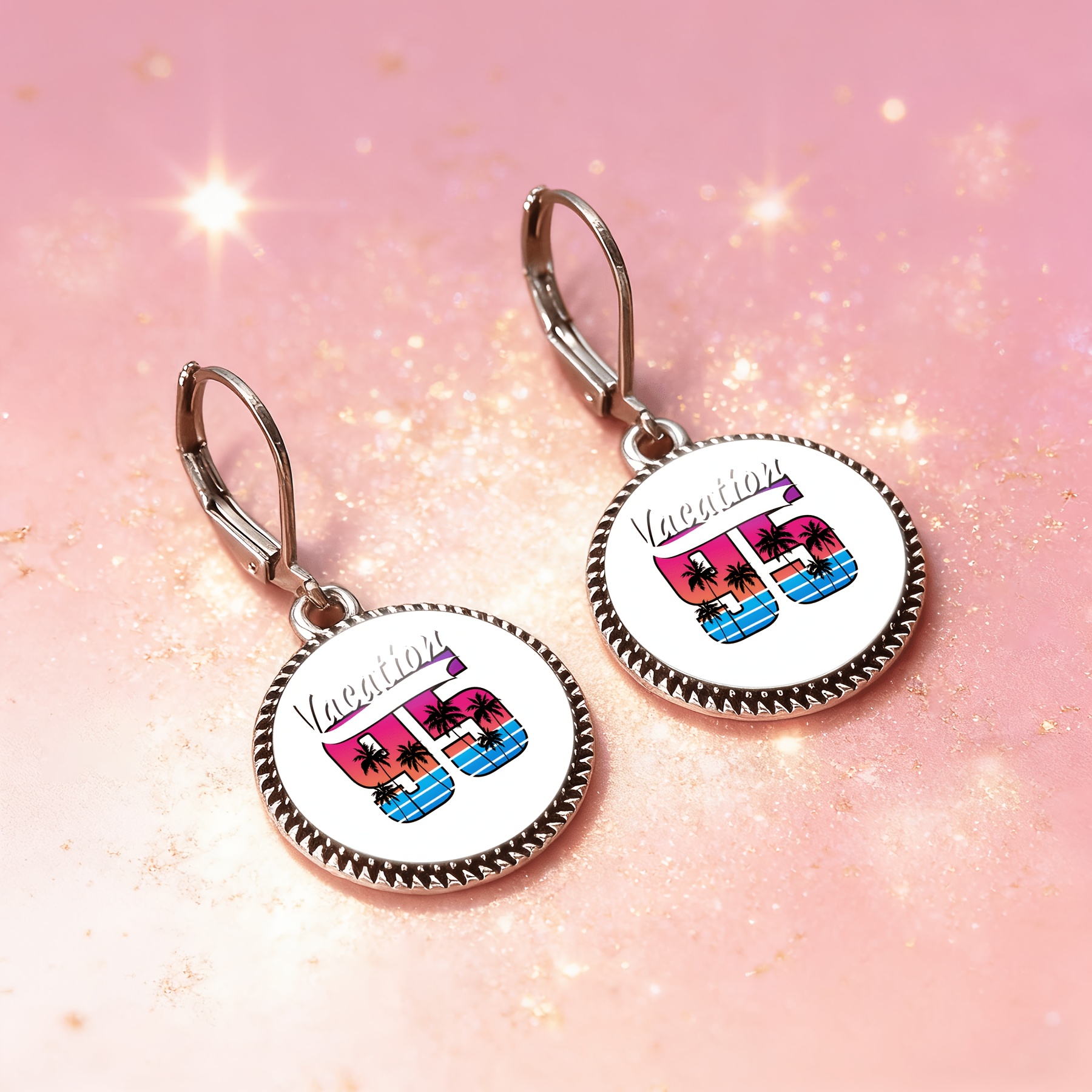 3pc Coconut Beach Vacation Necklace & Earrings Set