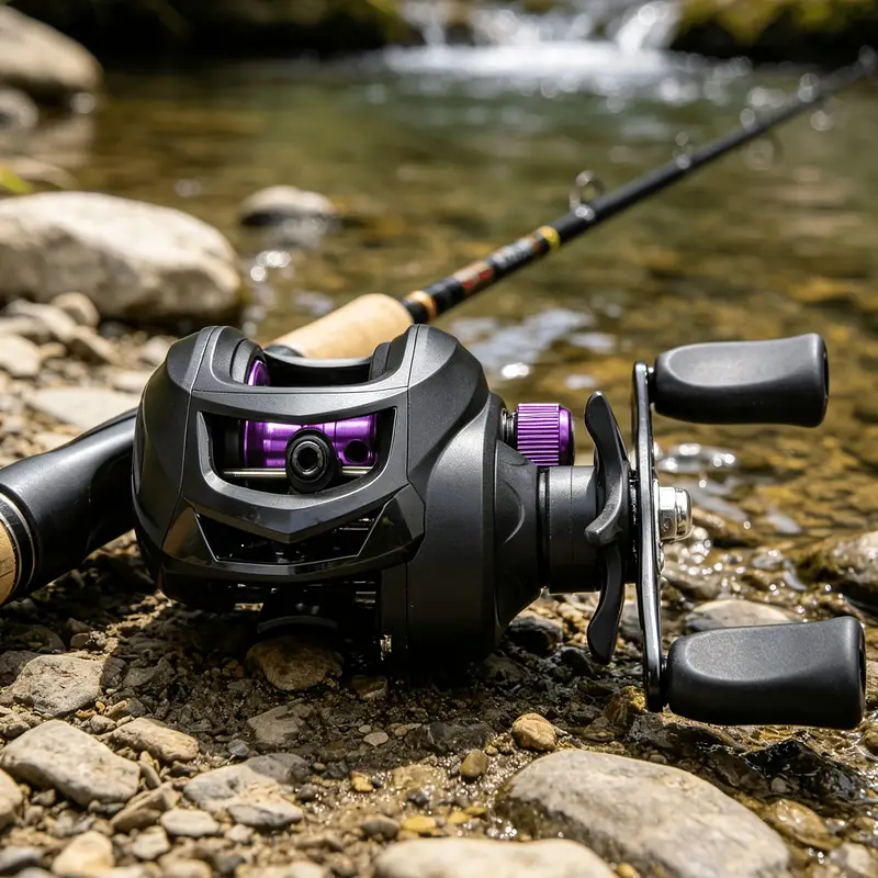 baitcasting reel for inshore fishing HAUT TON Vortex Reels, Saltwater Surf Trolling Reel, Round Baitcaster Up to 44LBS Powerful Max Drag, Conventional Reel Catfish, Musky, Salmon(Gold, 40 Right Hand) this reel is built for comfort Bait Caster Best Inshore Baitcasting