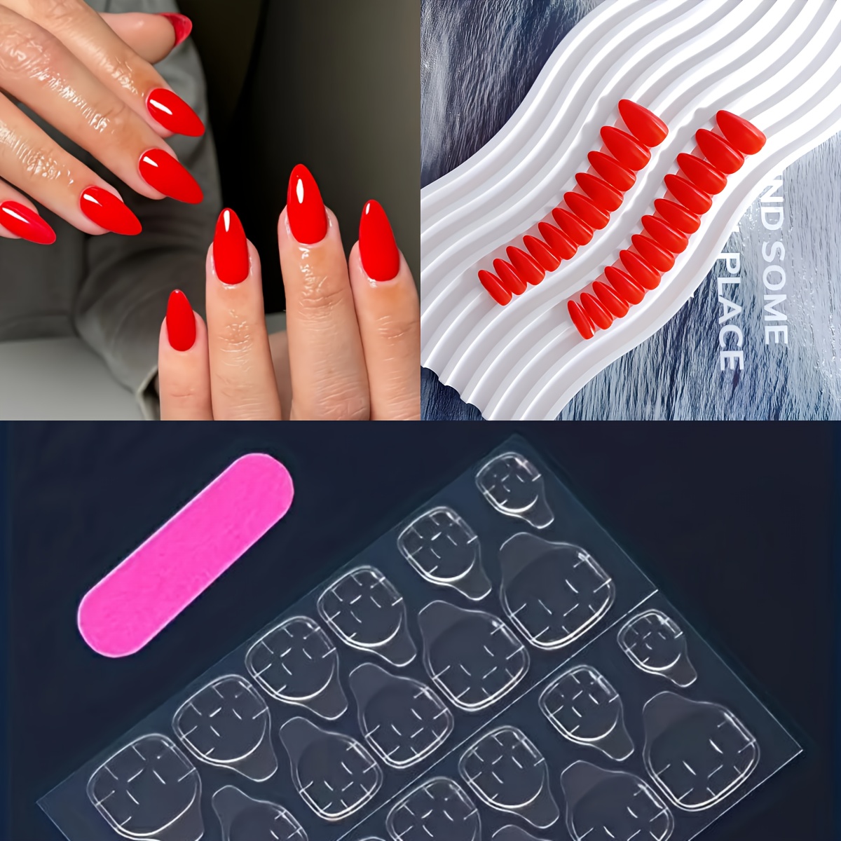 24pcs -length Almond Press-on Nails, Fashionable High-end Fake Nails For Women, Suitable For Holidays, Parties, And Daily Wear, Easy To Remove And Reusable, Includes Jelly Glue And Nail File