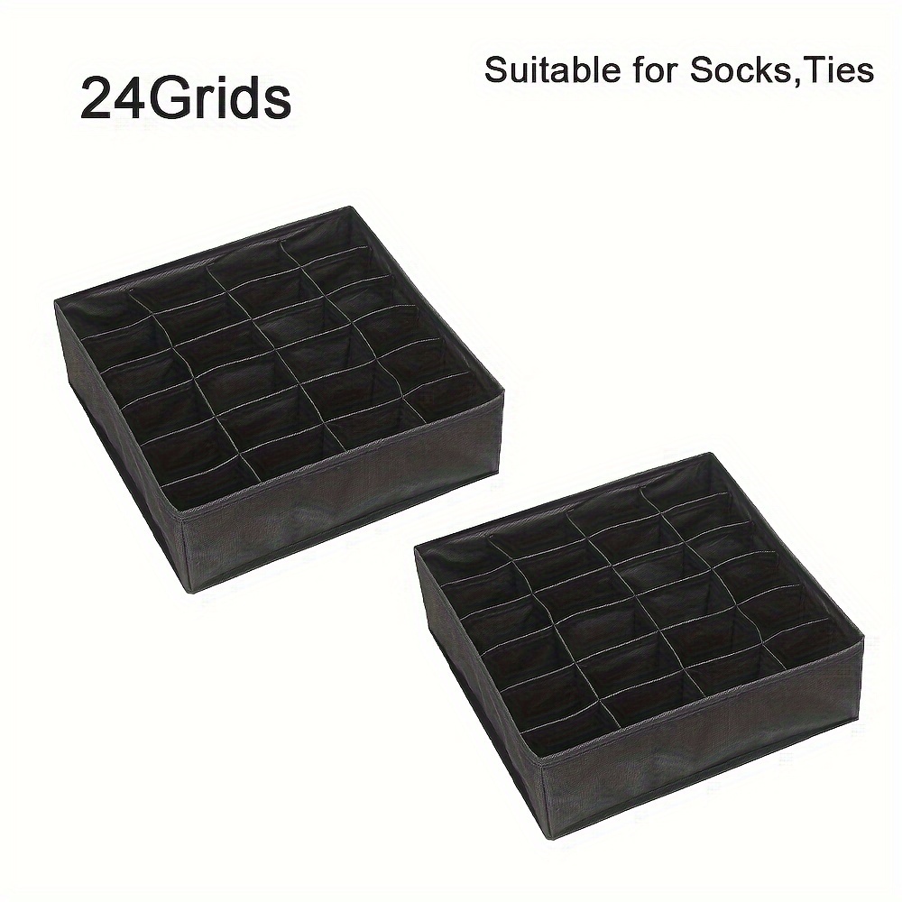 TEMU 2pcs Foldable Drawer Organizers For Socks & Tie & Underwear, Space Saver For Home Closet Organization , Christmas Gift