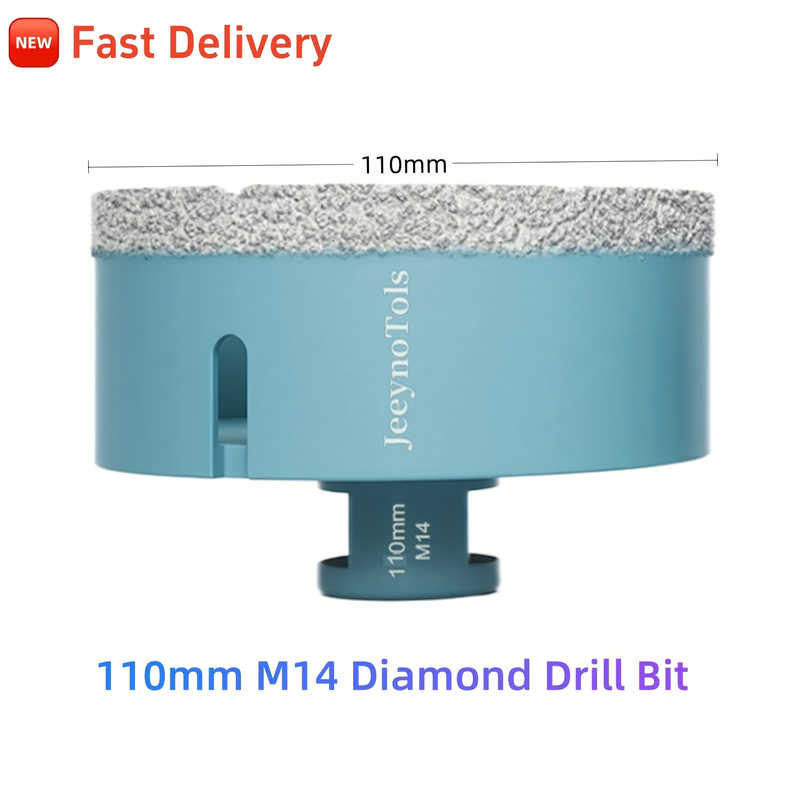 1pc 110mm Dry Drill Bit, Durable & Quality, Versatile For Brick, Granite & More, /wet Core Drilling With M14 Thread For Diy & Professional Use, Hole Drill Bit, Tile Drill Bits, Dry Tile Bit, Drill