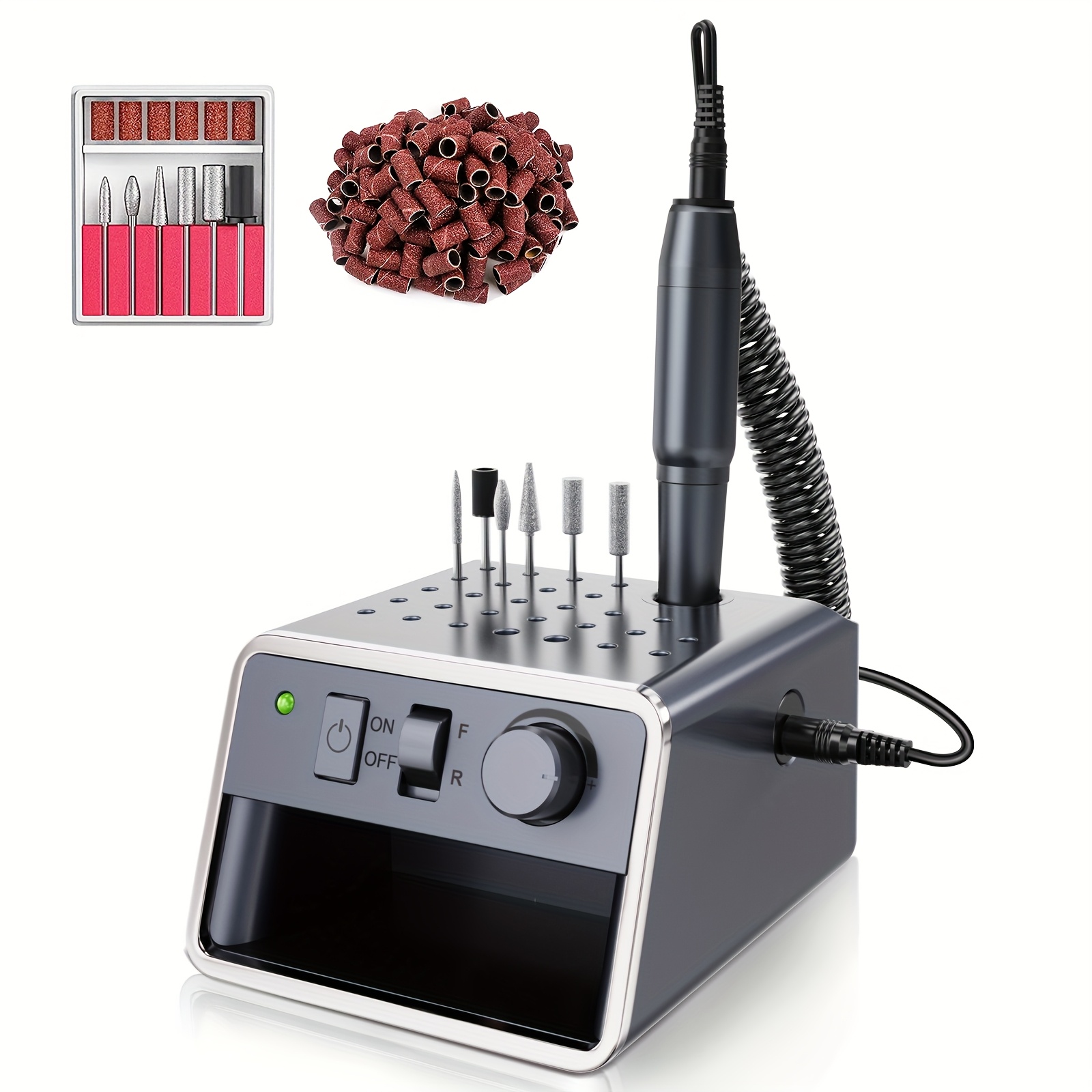 Home Portable Nail Polish Machine, Usb-powered Up To 20, 000 Rpm + 6 Kinds Of Drills + 106 Yarn Ring Set, Lightweight More Convenient To Carry Around, Open Salon !