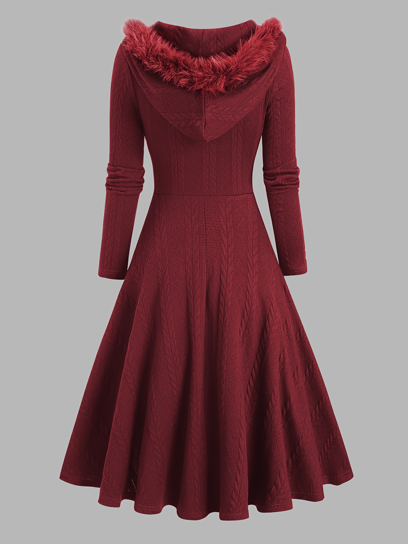 scarf for formal dress La Divine 7454 Satin Formal Gown One Shoulder Attached Wrap-Around Scarf Wrap Skirt with Slit Burgundy / 16 main image 1