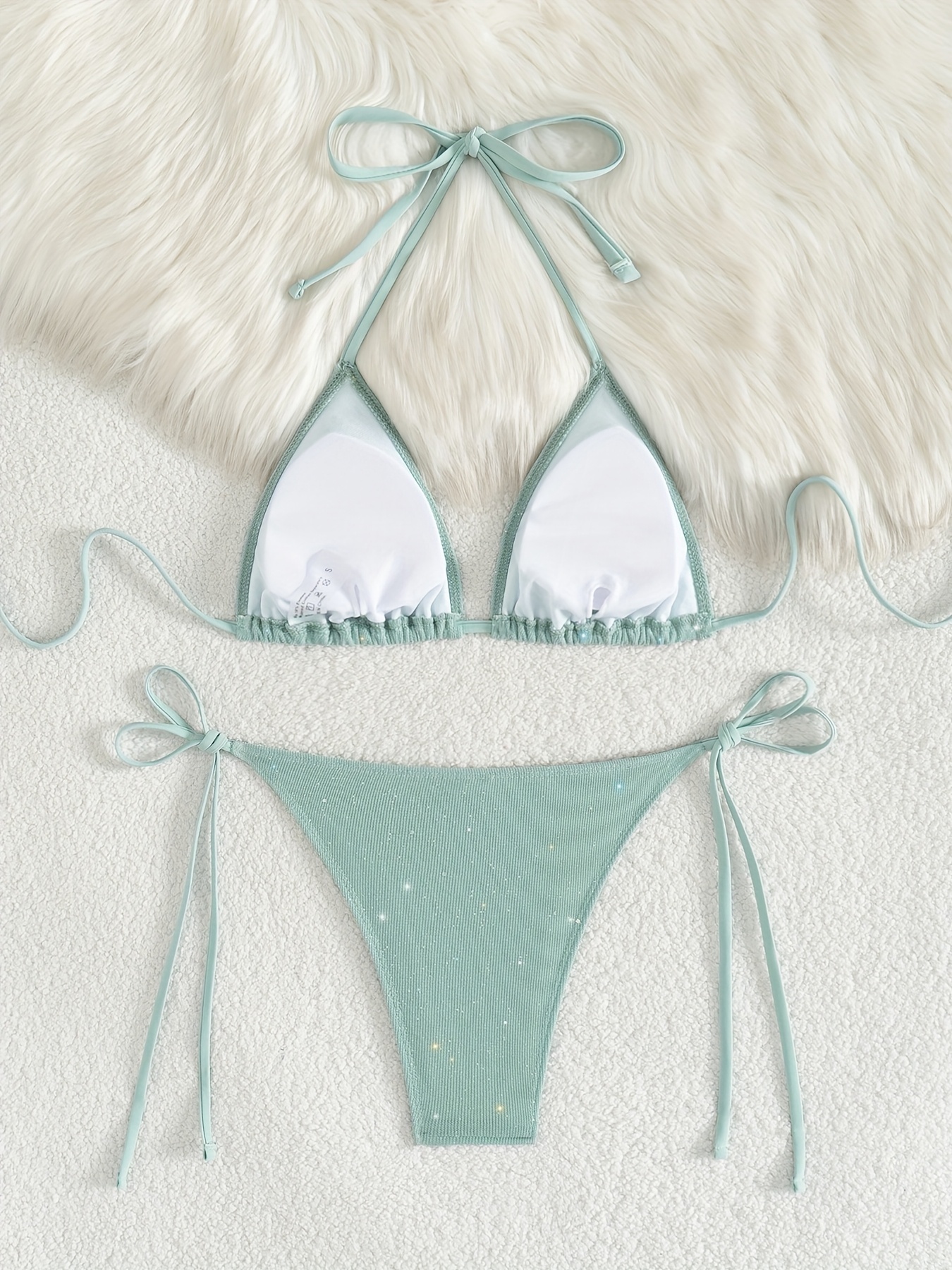 european american new style drawstring bikini set Temu