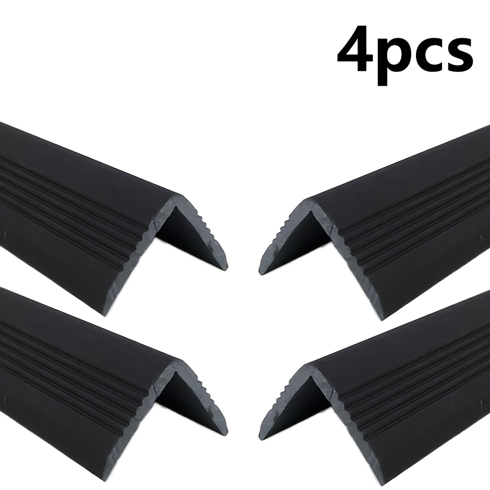 TEMU 4pcs Solid Anti-collision Strips, 2.5x2.5cm, 1m Long - Waterproof, Non-slip Edge & Corner Guards For Floors, Stairs, And Tables - Plastic For Safety And Protection