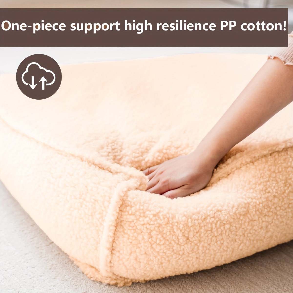 4 season pet bed for small to medium dogs cats washable neck support with removable   plush beige   bed with marble pattern durable lightweight design for   pet bed for dogs   furniture stylish pet accessory comfortable pet furniture Product details 2