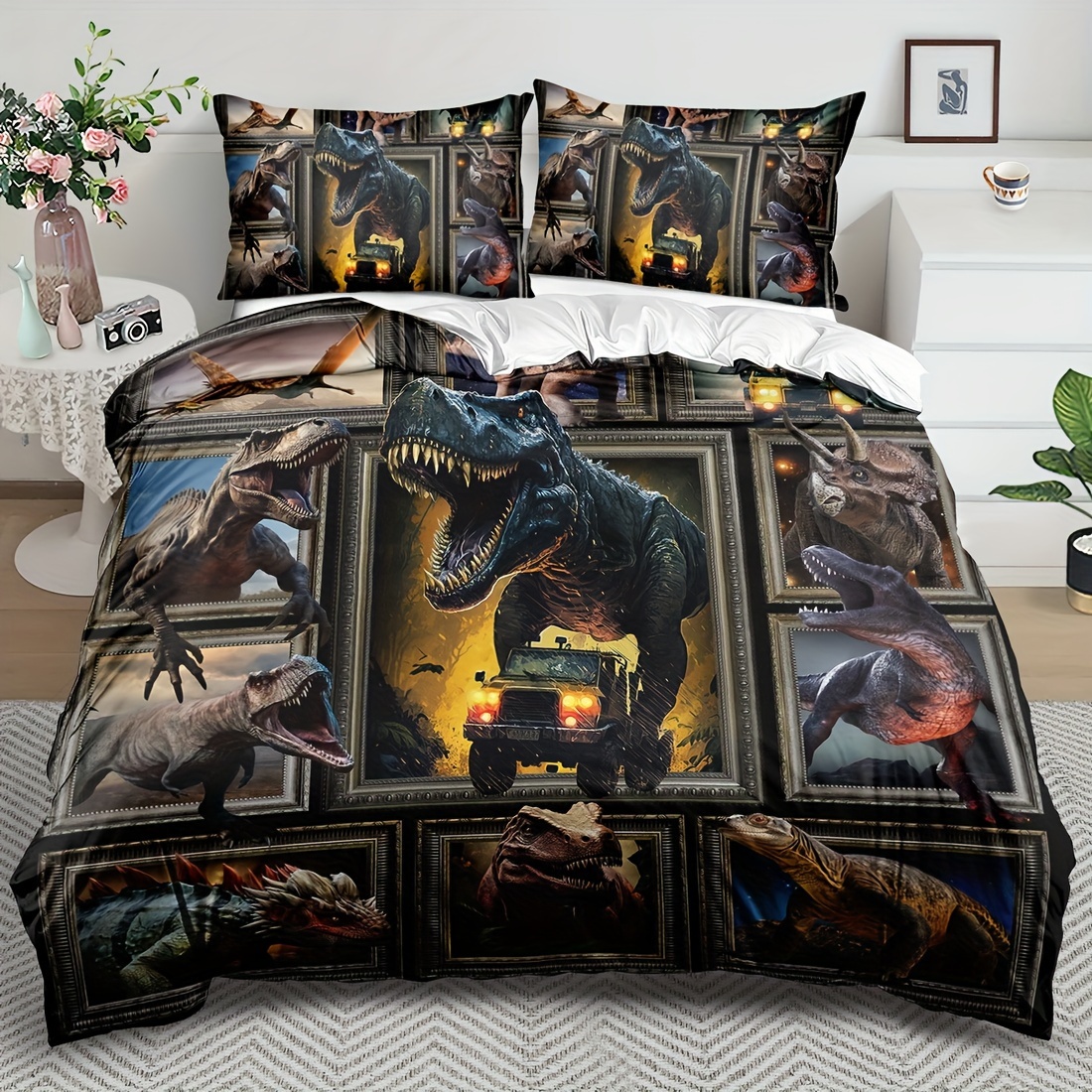 

Theme Set - 2/3pcs, , Comfortable And , Rex Bedding Set, Set, 100% Washable, Suitable For , Suitable For Bedroom Or , Including 1 + 1 Pillowcases, Does Not